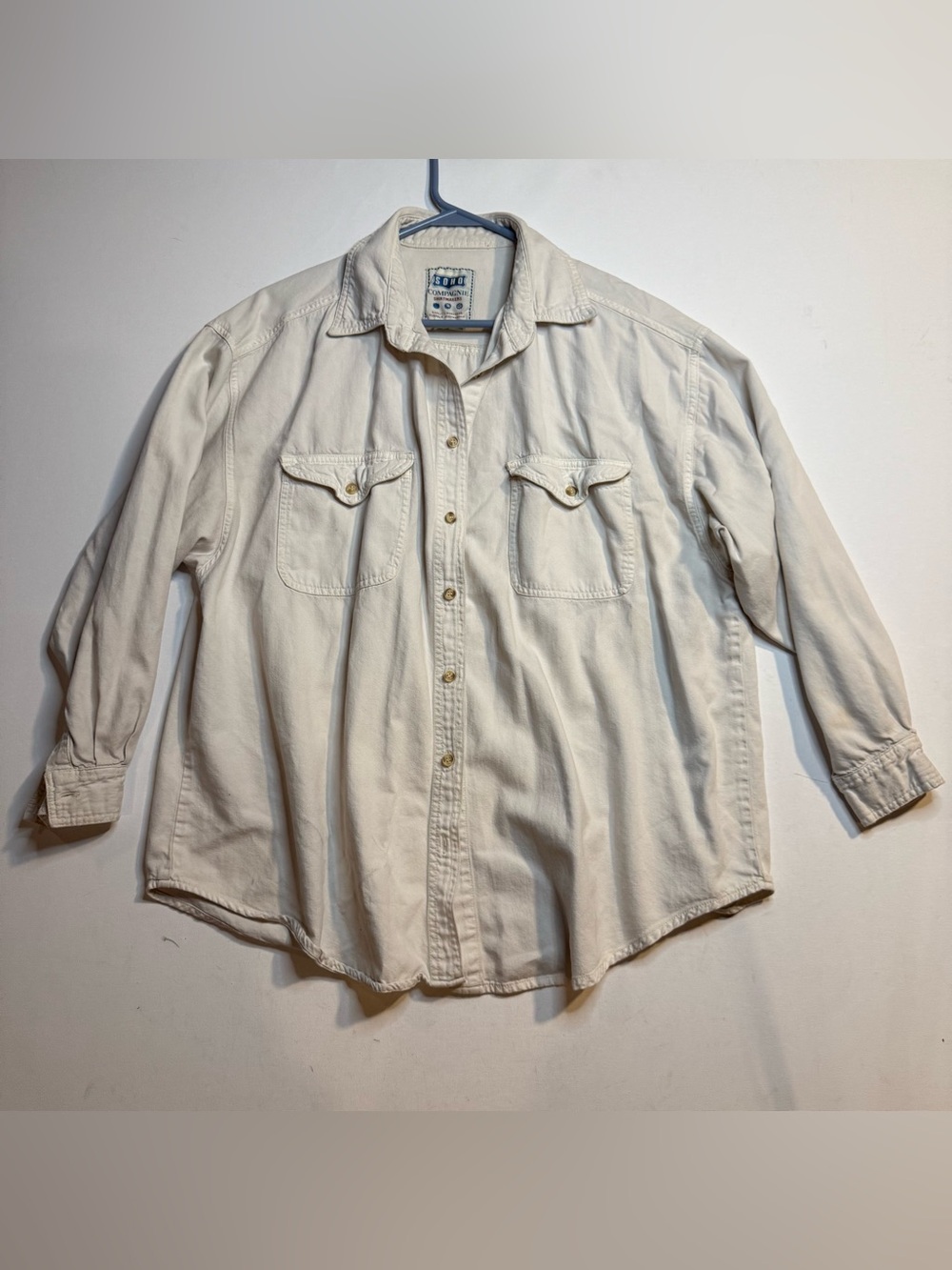 Soho Cream Long Sleeve Button-Down Shirt